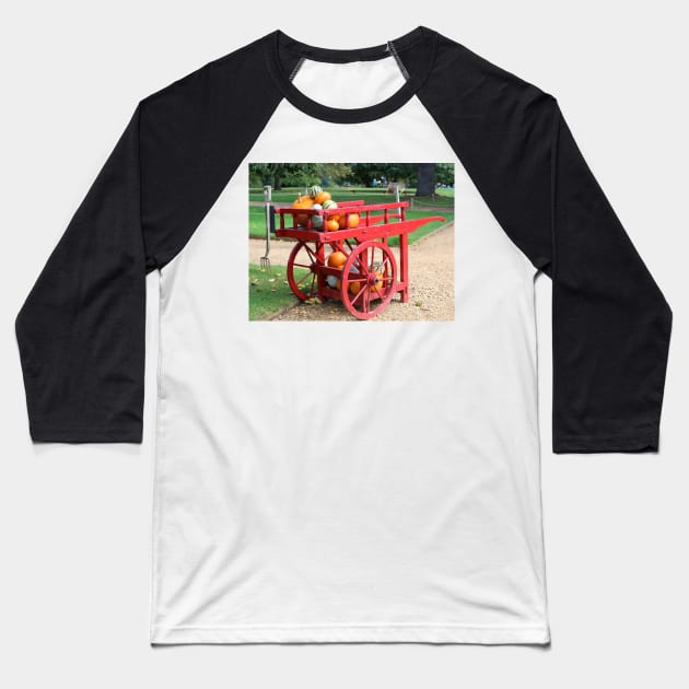 Cart of Pumpkins Baseball T-Shirt by pinkal